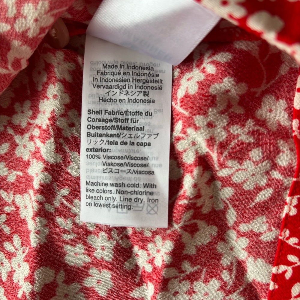 J. Crew Red Floral Peasant Top - Picture 8 of 8